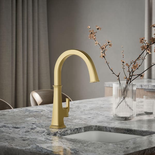 Riff Swing Spout Bar Faucet in Vibrant Brushed Moderne Brass
