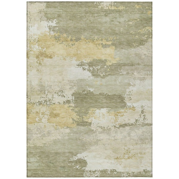 Chantille Machine Washable Indoor/Outdoor Abstract ACN2372 Sage 5 ft. x 7 ft. 6 in. Area Rug