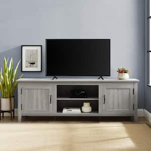 70 in. Stone Grey Composite TV Stand with Storage Doors (Max tv size 78 in.)