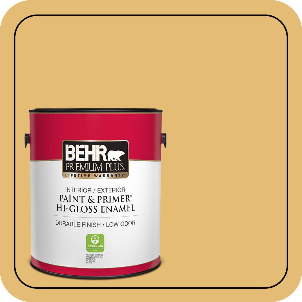 1 gal. #PMD-96 Wild Wheat Hi-Gloss Enamel Interior/Exterior Paint & Primer price history on PriceWatchPro