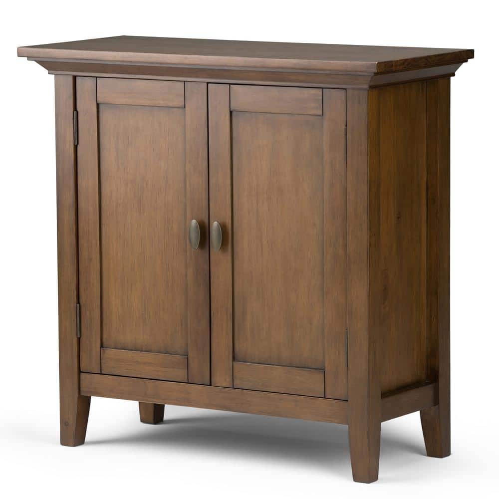 Rustic Natural Aged Brown Solid Hardwood Low Cupboard with Adjustable Shelving
