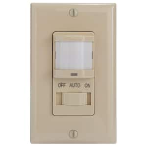 IOS Series 500-Watt Occupancy Switch with Manual Override Decorator 150-Degree Coverage Pattern, Ivory