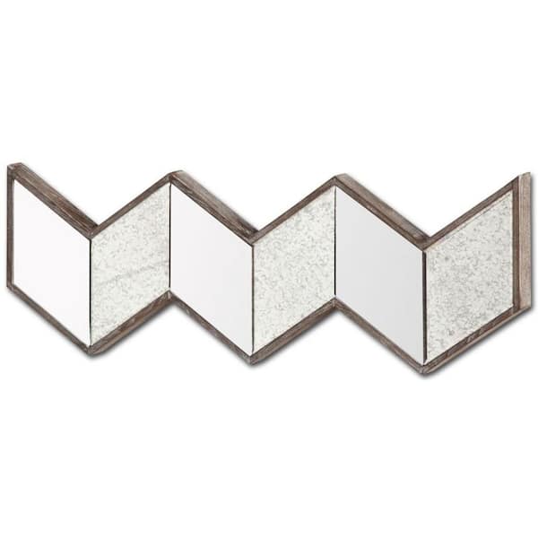 HomeRoots Mariana 12.2 in. x 36.22 in. Classic Irregular Framed Brown Vanity Mirror