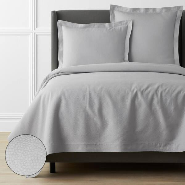 The Company Store Legends Hotel Asher Light Gray Queen Cotton Matelasse Coverlet