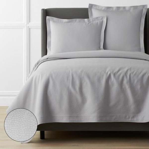 The Company Store Legends Hotel Asher Light Gray Twin Cotton Matelasse Coverlet