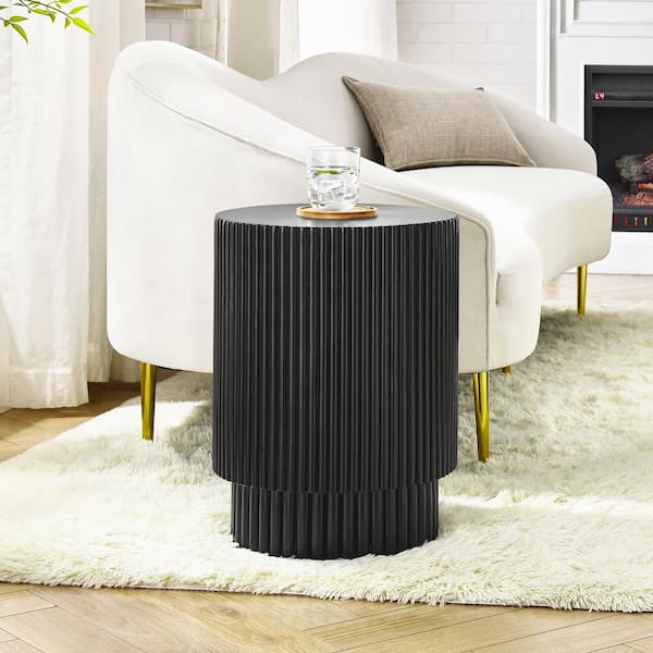 H&O × Geek Field _ ML SideTable Black 15.2 in. H-shaped Coffee Table, Nordic Style Magnesium Oxide