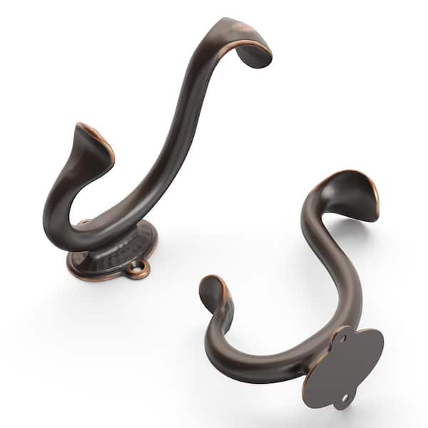 Craftsman Collection Hook - 5.06 in. H Oil-Rubbed Bronze Highlighted Zinc 35 lb. Load Capacity Rustic Hook
