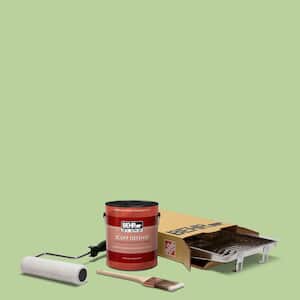 1 gal. P380-4 Four Leaf Clover Ultra Extra Durable Flat Interior Paint and Wooster Set All-in-1 Project Kit (5-Piece)