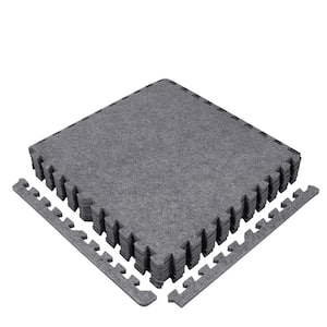 Gray Commercial/Residential 24 in. x 24 in. x 12 mm Interlocking Foam Carpet Texture Mats 24 sq. ft. (6 Tiles/Case)