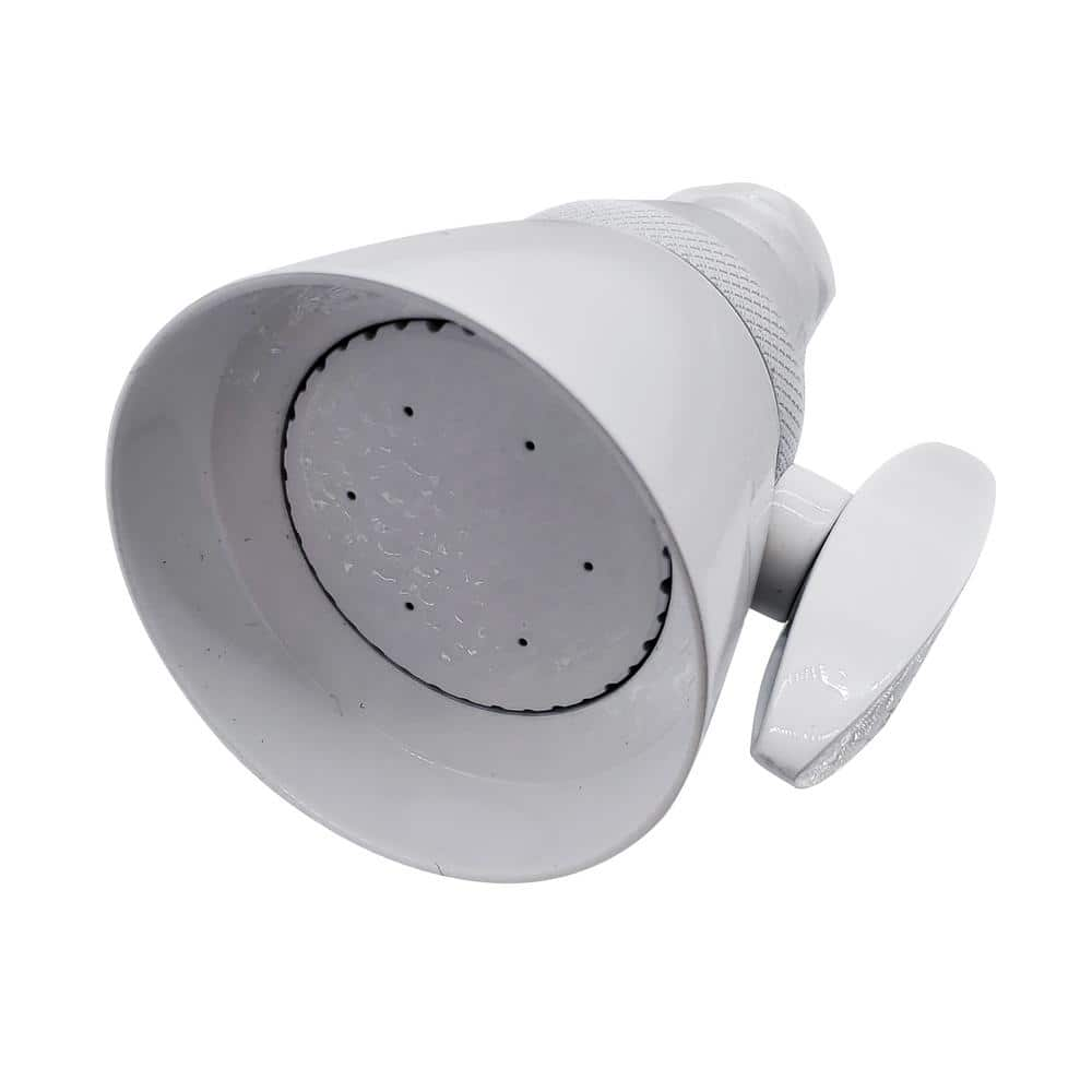 Westbrass 2-Spray Patterns 2-1/4 in. Wall Mount Chatham Style Fixed Shower  Head in Powder Coat White D306-50 - The Home Depot