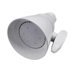 2-Spray Patterns 2-1/4 in. Wall Mount Chatham Style Fixed Shower Head in Powder Coat White