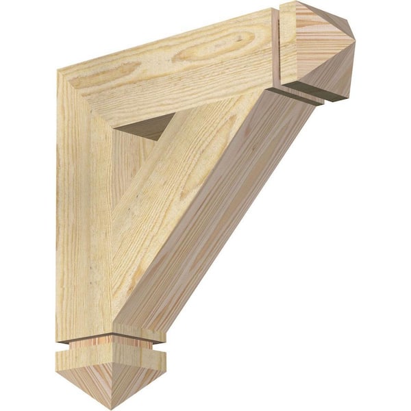 Ekena Millwork 4 in. x 18 in. x 18 in. Douglas Fir Traditional Arts and Crafts Rough Sawn Bracket