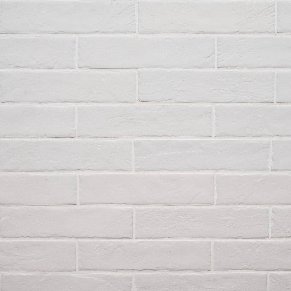 Take Home Tile Sample - Stirling White 2 in. x 4 in. White Brick Matte Porcelain Floor and Wall Tile price history on PriceWatchPro