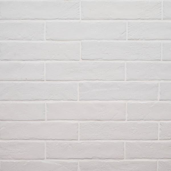 MSI Take Home Tile Sample - Stirling White 2 in. x 4 in. White Brick Matte Porcelain Floor and Wall Tile
