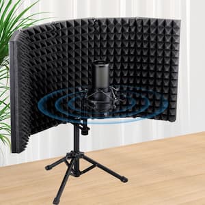Microphone Isolation Shield 5-Panel Studio Recording Sound Shield with Pop Filter for Blue Yeti Condenser Microphones