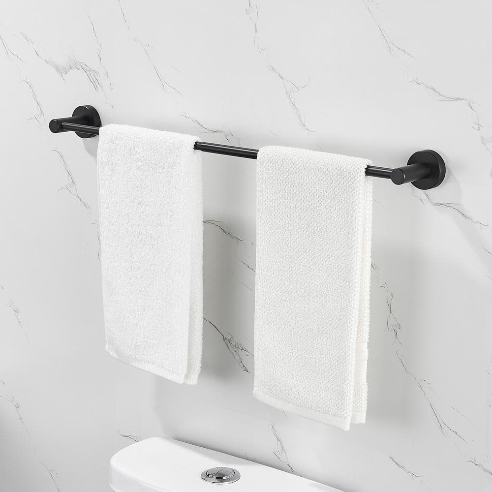 Matte Black 3-Piece Metal Bathroom Hardware Set