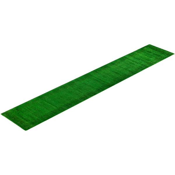 Overdyed Green 2 ft. x 14 ft. Solid Wool Indoor Runner Rug