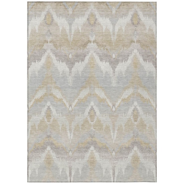 Chantille Machine Washable Indoor/Outdoor Abstract ACN2926 Ivory 5 ft. x 7 ft. 6 in. Area Rug