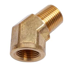 1/2 in. MIP x 1/2 in. FIP Brass Pipe Street 45-Degree Elbow Fitting (2-Pack)