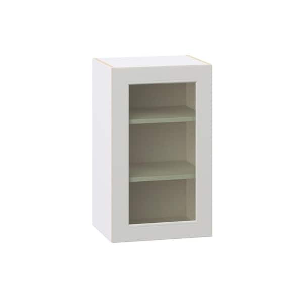 Galveston 18 in. W x 14 in. D x 30 in. H Assembled Glass Door Wall Kitchen Cabinet in Light Grey