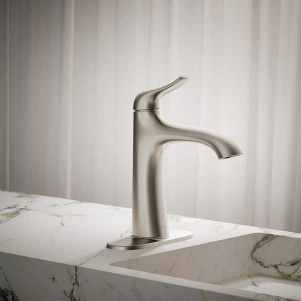 Easmor Single-Handle Single Hole Bathroom Faucet in Vibrant Brushed Nickel