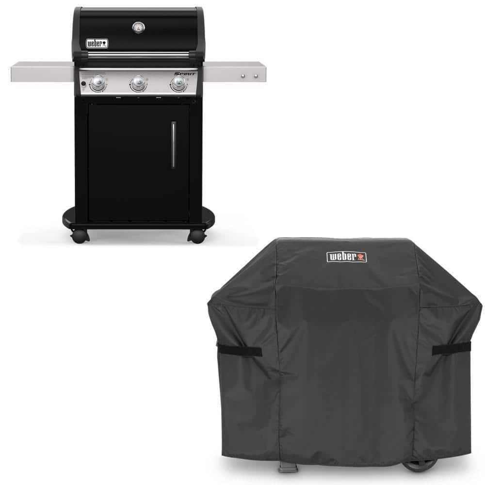økse Siden Optø, optø, frost tø Weber Spirit E315 3-Burner Liquid Propane Gas Grill in Black Combo with Grill  Cover 1500470 - The Home Depot