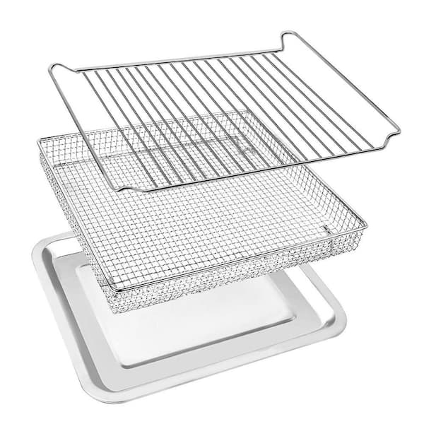 Stainless Steel Silver Air Fryer Oven Rack Cooking Baking Cooling Grill Accessories for Cuisinart TOA-95, 1 Piece