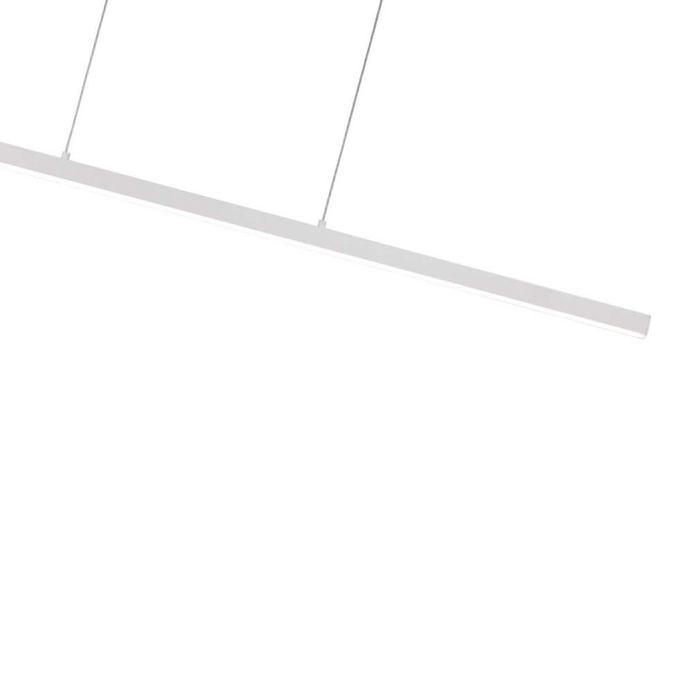 Vega Slim 56" LED Linear Pendant in White and Brushed Nickel