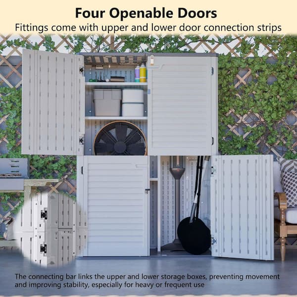 52 in. W x 30 in. D x 75 in. H Outdoor Storage Cabinet, Garden