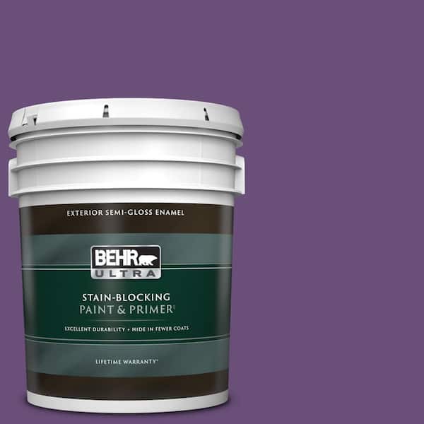 BEHR ULTRA 5 gal. #660B-7 Exotic Purple Semi-Gloss Enamel Exterior Paint & Primer