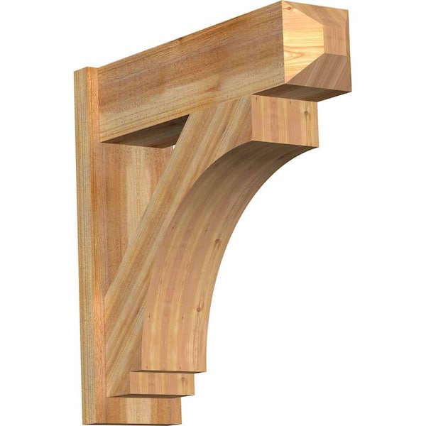 Ekena Millwork 8 in. x 28 in. x 28 in. Western Red Cedar Imperial Craftsman Rough Sawn Outlooker