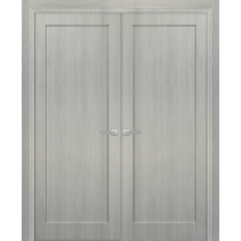 72 in. x 80 in. Single Panel Gray Finished Pine Wood Sliding Door with Hardware price history on PriceWatchPro