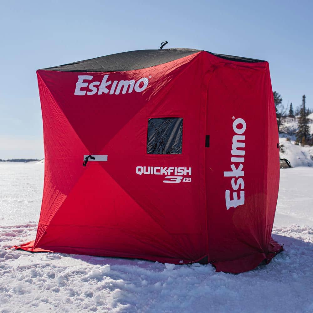 Eskimo QuickFish 3-Person Red Insulated Pop-Up Ice Fishing Shelter