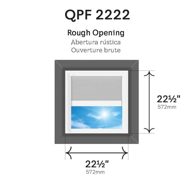 22-1/2 x 22-1/2 in. Fixed Self Flashed Skylight with Laminated Low-E3 Glass and White Solar Powered Room Darkening Shade