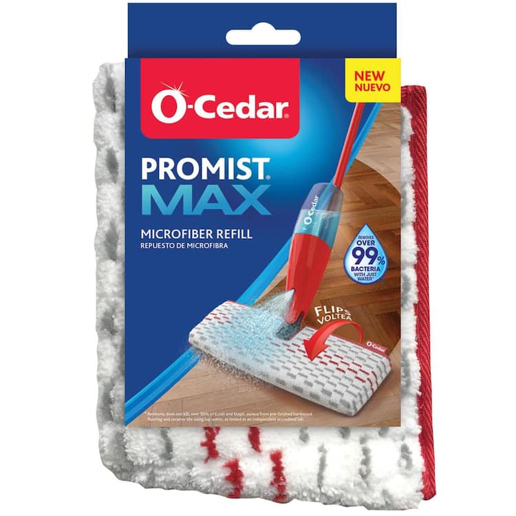 O-Cedar ProMist MAX Spray Mop Head Replacement, Machine Washable Microfiber Refill (1-Pack)