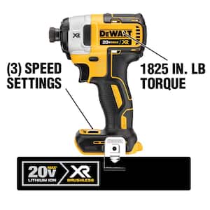 20-Volt MAX XR Cordless Brushless 3-Speed 1/4 in. Impact Driver with (2) 20-Volt 4.0Ah Batteries & Charger