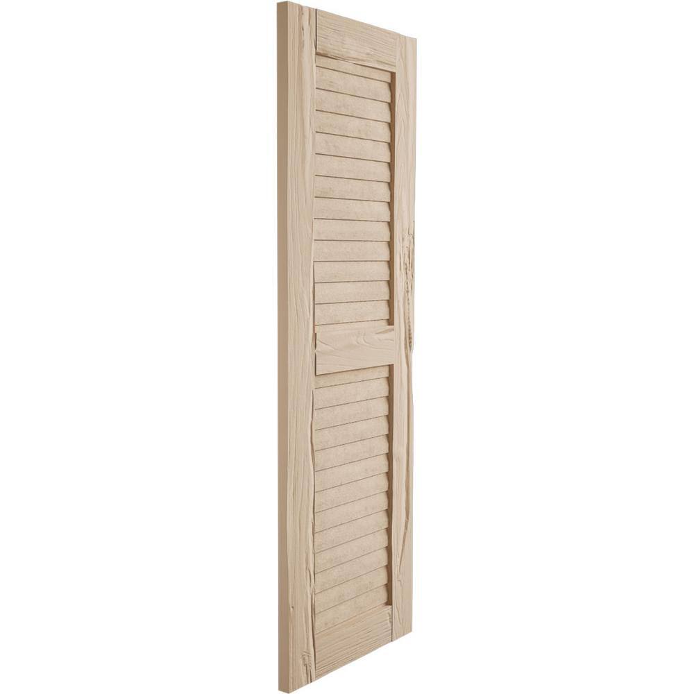 Riverwood Tan Faux Wood 52" Shutters with Louver Design