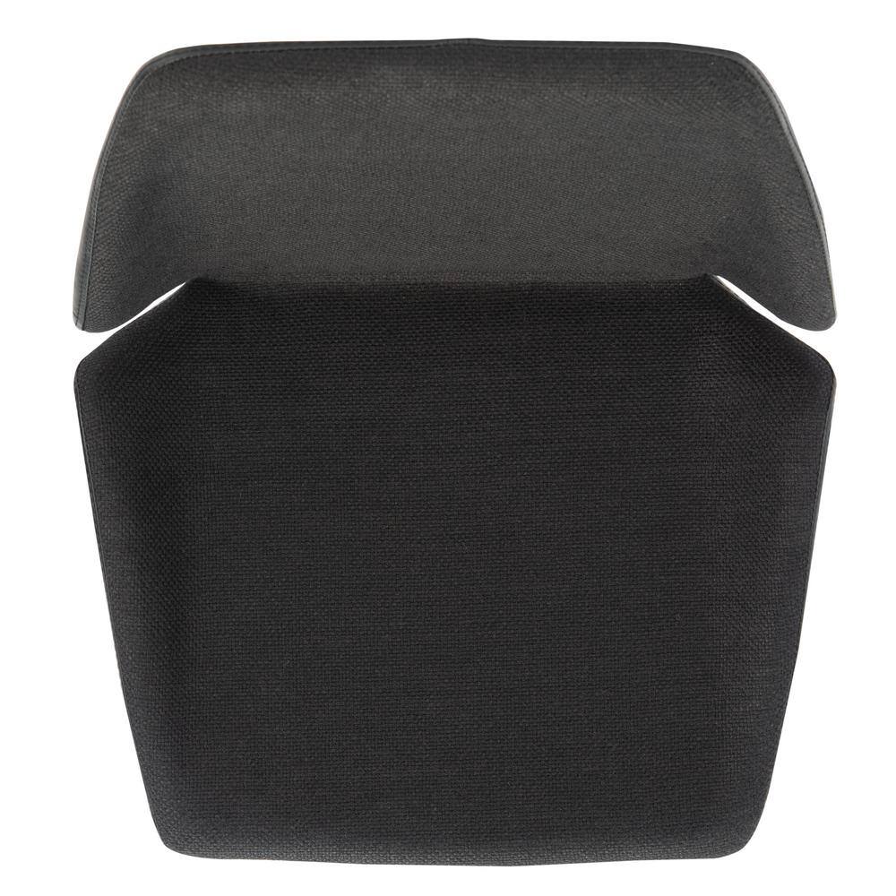 Saddle Style Black Leather Counter Stool with Gold Metal Frame