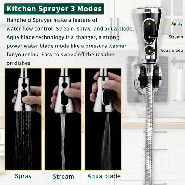 Numhew Sink Faucet Sprayer Set with 59-inch Hose, Water Saving Aerator