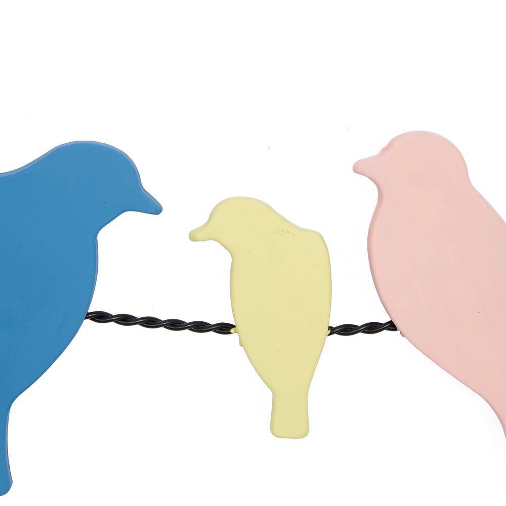 Multi-Colored Metal Bird Wall Decor with Black Frame