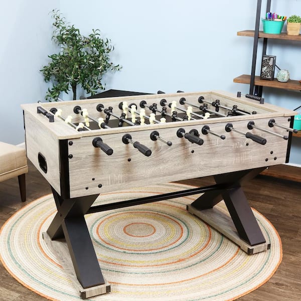 Sunnydaze Indoor Rustic Style 2 Player 5-in-1 Multi-Game Table with  Billiards, Air Hockey, Foosball, Ping Pong, and Basketball - 45 -  Weathered Gray