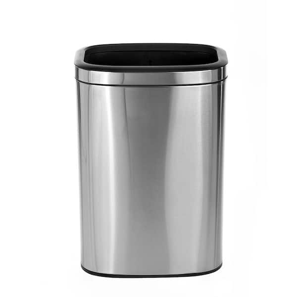 simplehuman Semi Round Open Top Commercial Stainless Steel Trash Can 21  Gallons Heavy Gauge Brushed - Office Depot