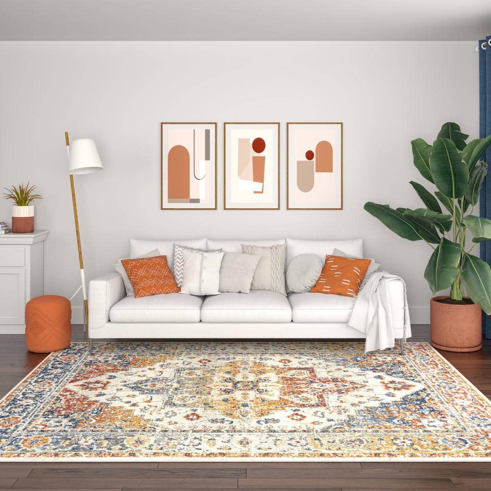 Chelsea Cream 8' x 10' Synthetic Oriental Area Rug