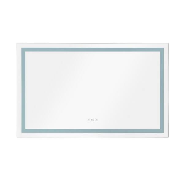 Unbranded Kerstien 49 in. W x 36 in. H Large Rectangular Frameless Anti-Fog Wall Bathroom Vanity Mirror in Silver