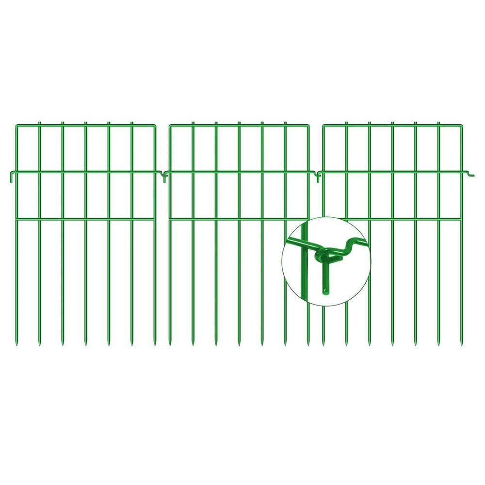 13 in. L x 17 in. H 25-Panels Rustproof Metal Decorative Garden Fence, No D