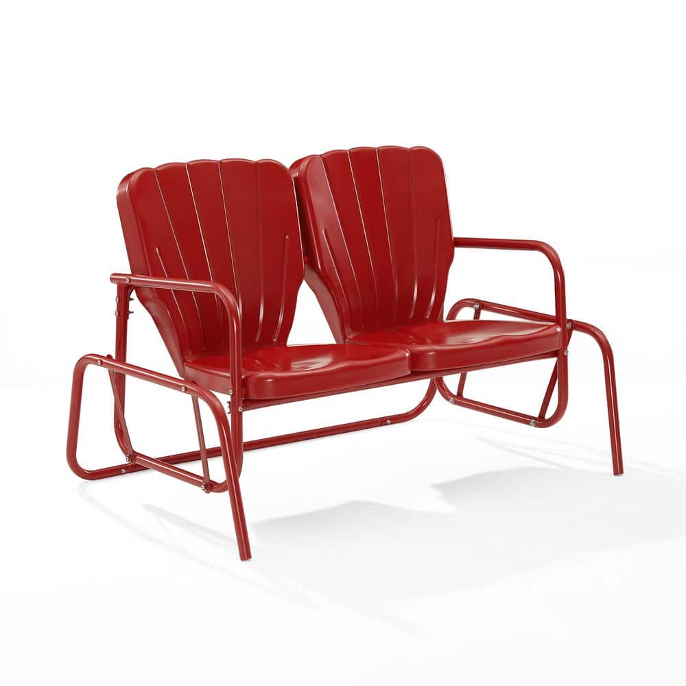 CROSLEY FURNITURE Ridgeland 47.5 in. Red Metal Outdoor Glider CO1032RE