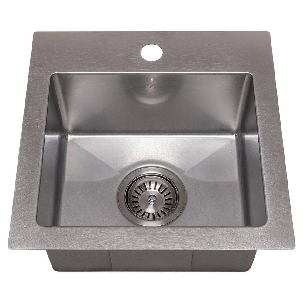 Donner 15" Stainless Steel Single Bowl Topmount Bar Sink