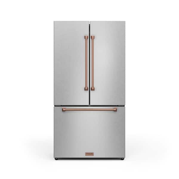 Gordon Ramsay Series 36 in. 20.3 cu. ft. Counter Depth French Door Refrigerator in SS/Rose Gold with Ice Maker