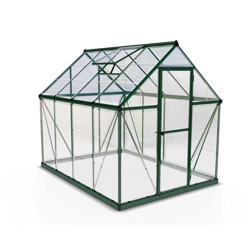 Canopia By Palram Harmony 6 Ft X 8 Ft Green Clear Diy Greenhouse Kit The Home Depot
