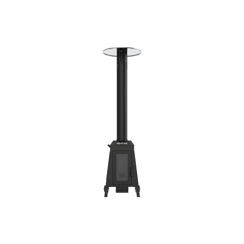 Wood Pellet Outdoor Patio Heater with Glass Window, 75,000 BTU